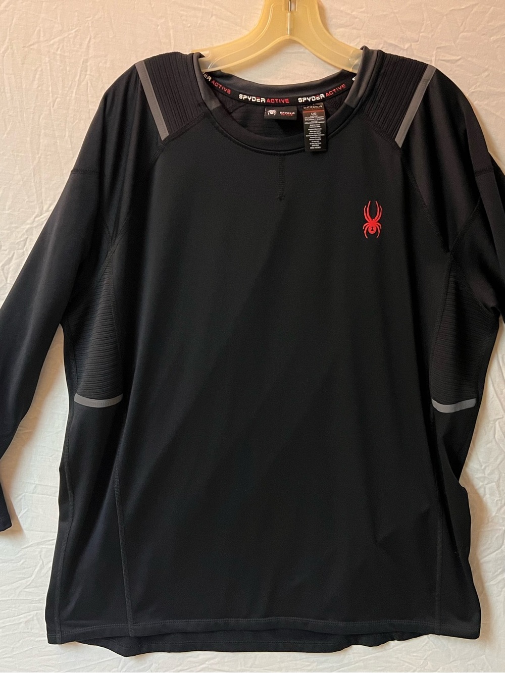 spyder Active black mens long sleeve shirt Large